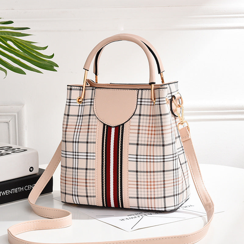 IELGY Women's bag all-matching simple Korean style bucket bag portable one shoulder casual trendy Crossbody