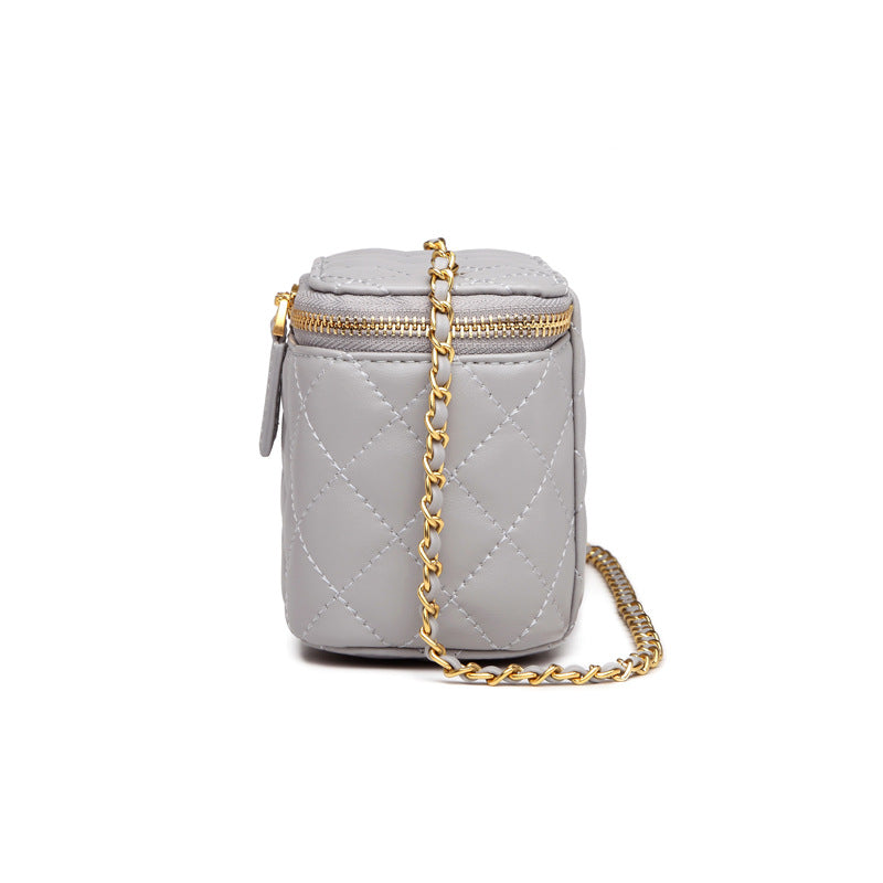 IELGY Women's bag Fashion One shoulder PU Chain Rhombus Solid color All-match Crossbody