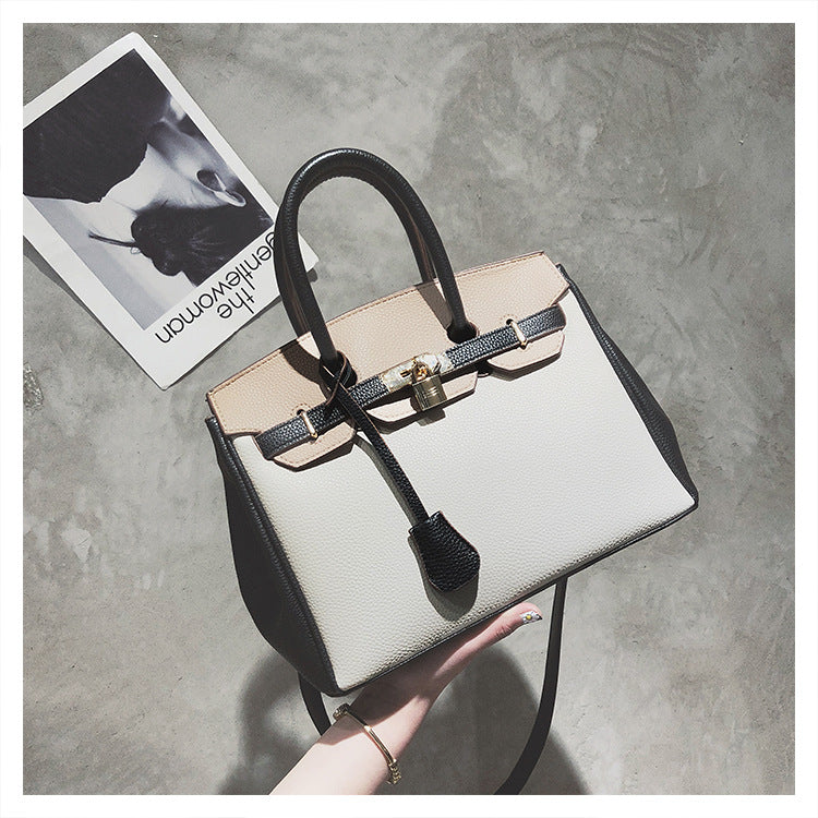 IELGY versatile large capacity portable litchi pattern one shoulder platinum Women's messenger bag casual fashion