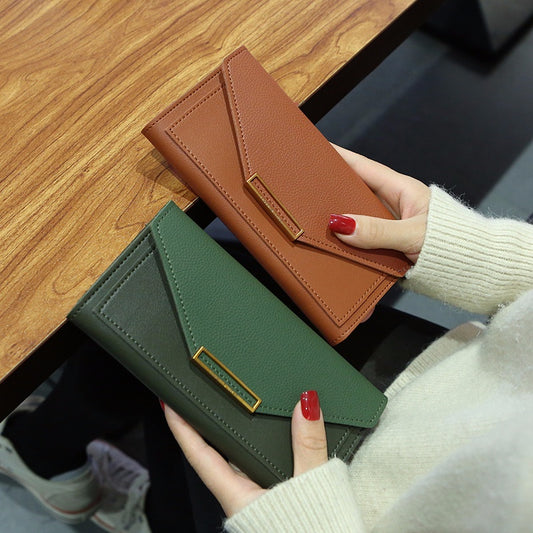 IELGY Korean Style Long Multifunctional Buckle Vintage Thin Coin Purse