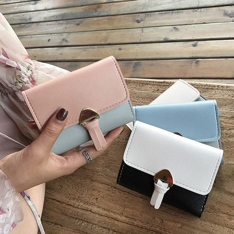 Women's wallet short section Korean version of the small fresh and lovely purse