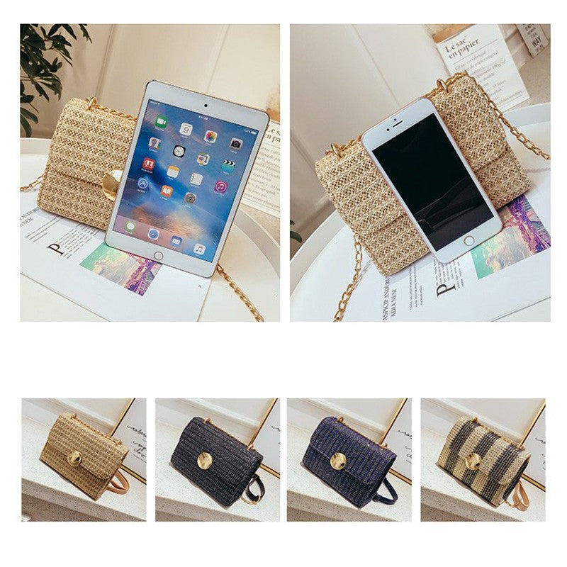 Straw gilding small square shoulder bag handbags