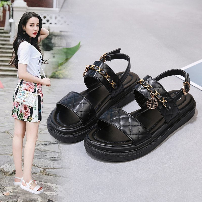 IELGY fashion sports sandals women's summer thick-soled small fragrance