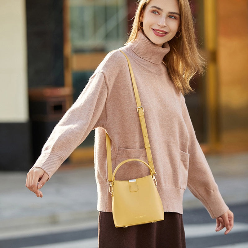 IELGY fashion small bag female wild tide bucket bag handbag Single shoulder messenger solid color large capacity for ladies trendy