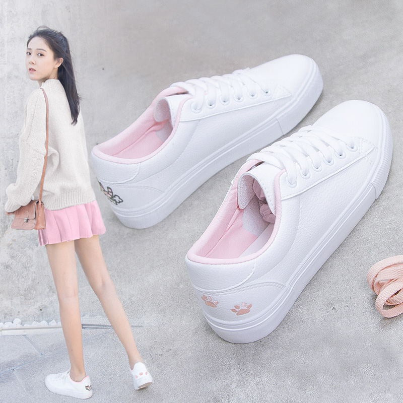 IELGY cute non-slip all-match flat-bottomed shallow round toe casual sneakers