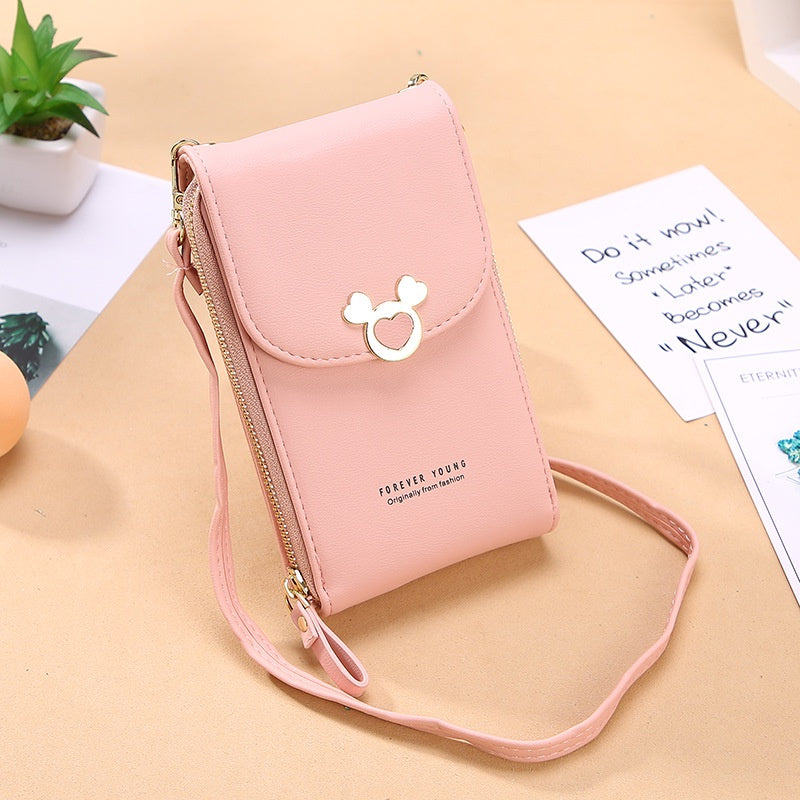 IELGY Korean mobile phone bag ladies messenger bag PU fashion multi-purpose coin purse