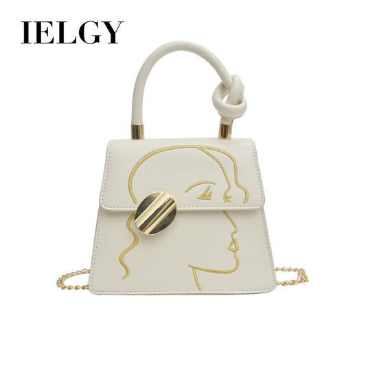 IELGY Fashion Embroidered Handbag Chain Single Shoulder Crossbody Bag
