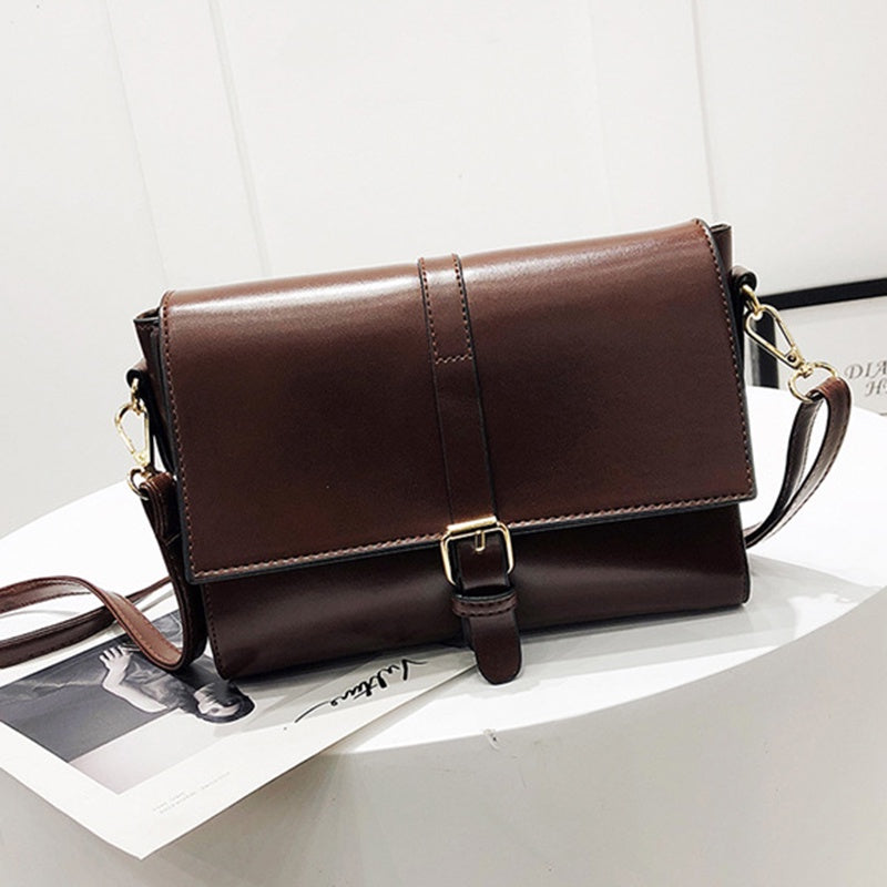 IELGY Korean version of solid color simple retro messenger small square bag