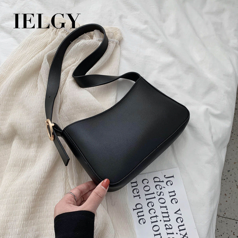 IELGY bright leather fashion temperament small bag simple and versatile female bag