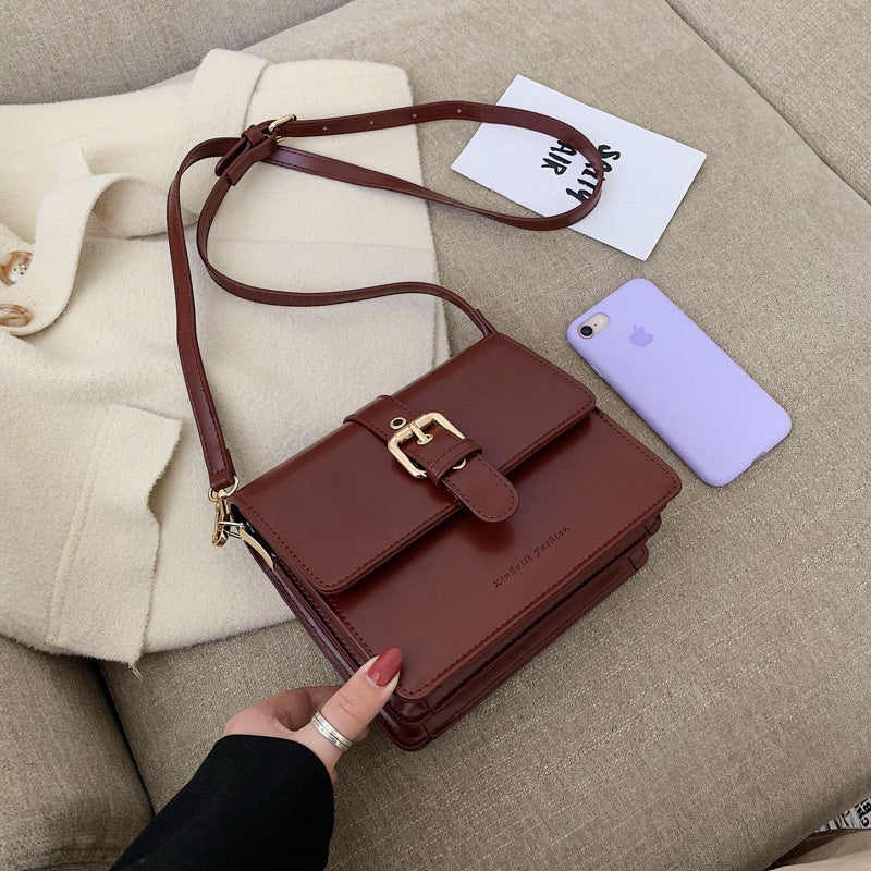 IELGY   retro simple female bag wild single shoulder messenger small square bagshoulder crossbody women simple bag classic street fashion laptop shoulder bag for women