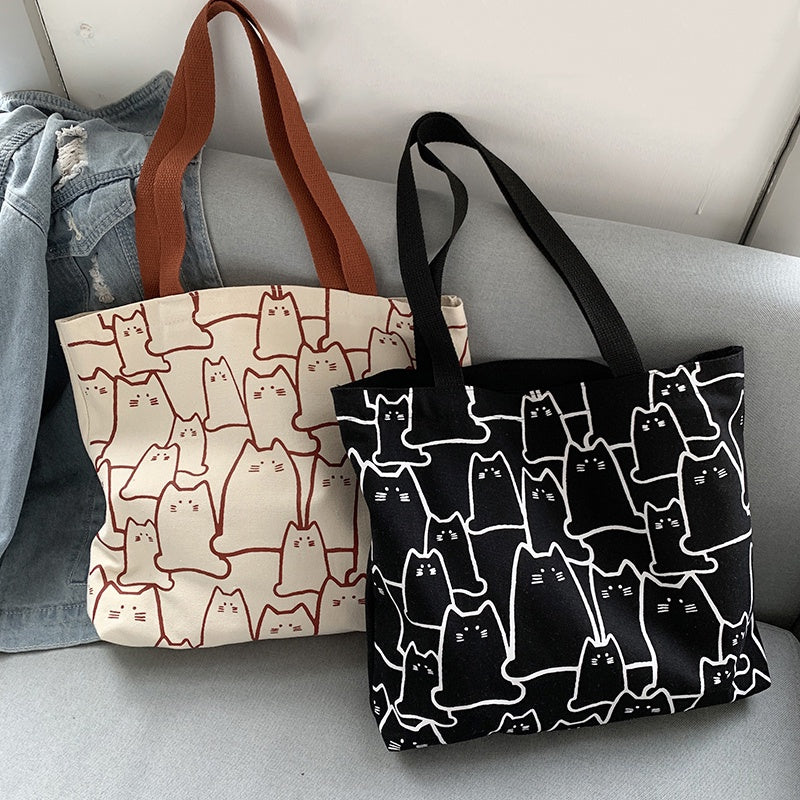 IELGY Japanese Korean style large-capacity simple portable canvas bag