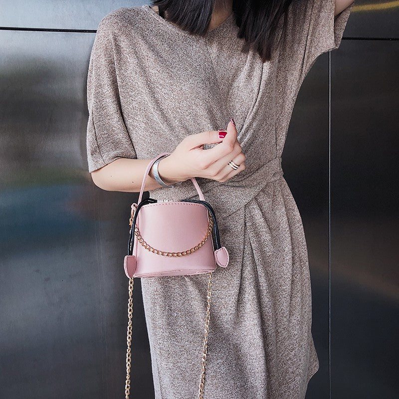 Shoulder bag chain bag portable mini bucket bag