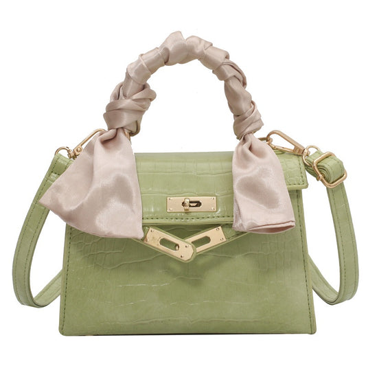 IELGY Bamboo Handbag Crocodile Locked Shoulder Bag Women's Bag