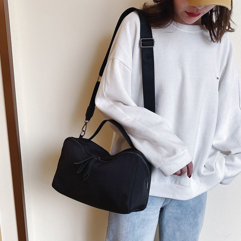 IELGY Women's bag waterproof canvas casual nylon versatile black simple portable fashionable