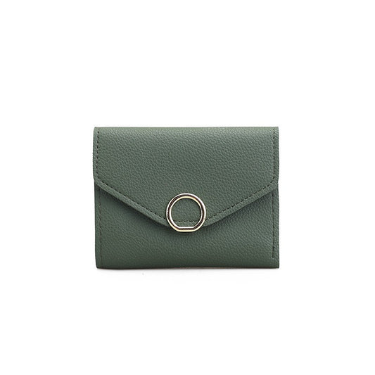 Small ring short section three fold thin money wallet women new simple