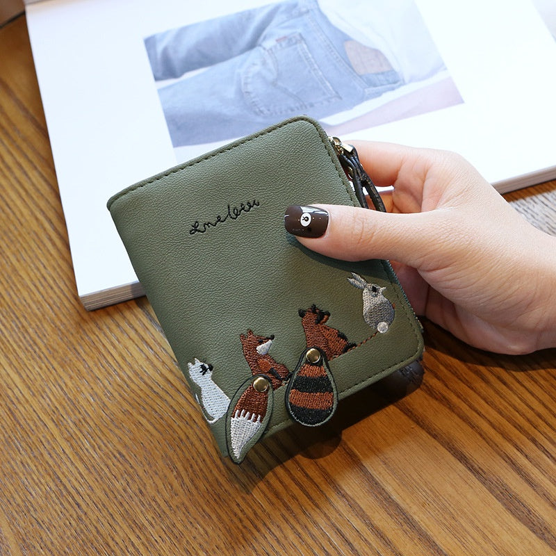 IELGY ins wallet women short Korean style cute small fresh mini trendy personality coin purse