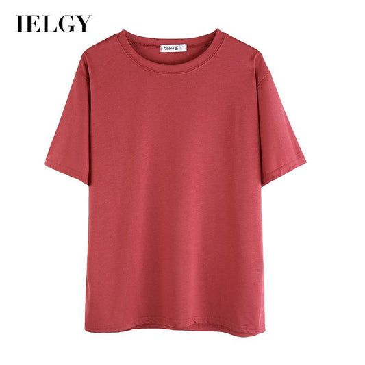 IELGY candy color short-sleeved T-shirt women's summer new loose-fitting blouse