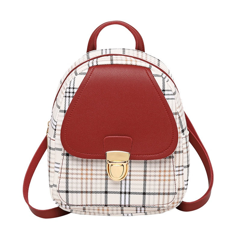 IELGY Women Small Backpack Lock Crossbody Purse Versatile Storage Brown Zipper Match Stain Resistant