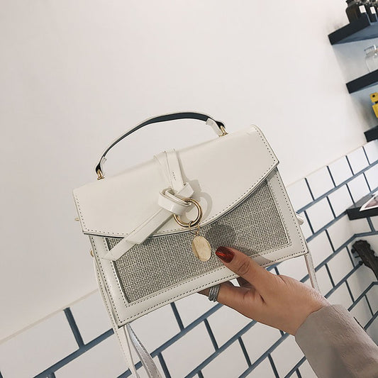 Messenger bag wide shoulder strap small square Harajuku shoulder bag