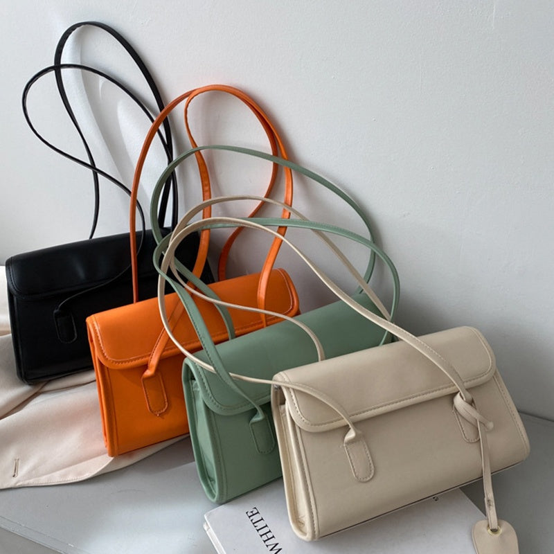 IELGY shoulder bag fashion simple black handbag retro big bag