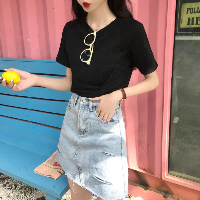 IELGY Women's summer short-sleeved short-sleeved T-shirt