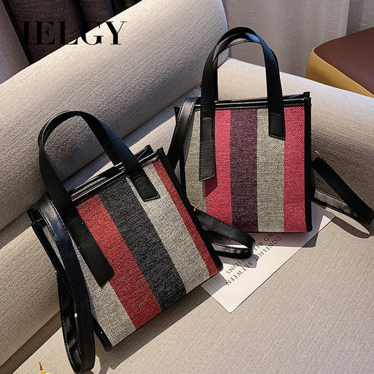 IELGY Canvas bag spring and summer hit color one-shoulder slanted bag carry-on women's bag