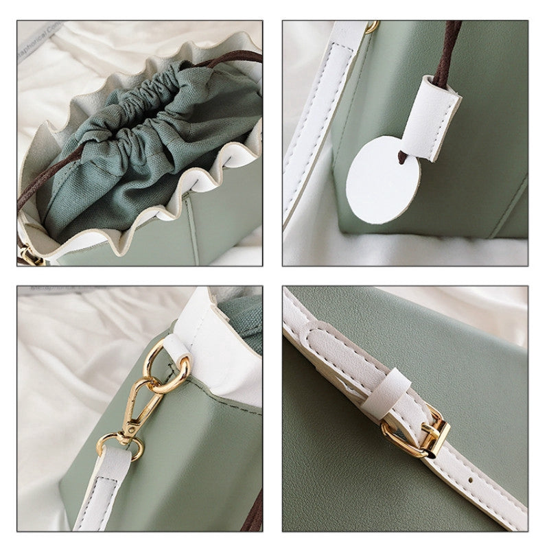 IELGY Bucket bag fashion foreign shoulder shoulder bag Korean version of the simple small bag