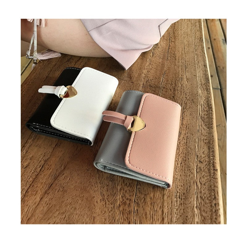 Women's wallet short section Korean version of the small fresh and lovely purse