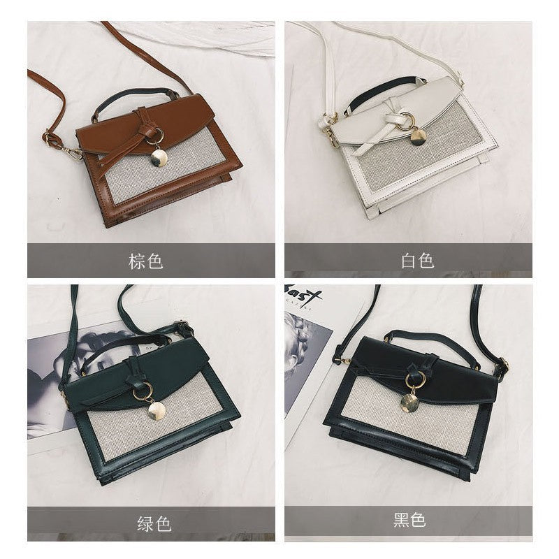 Messenger bag wide shoulder strap small square Harajuku shoulder bag