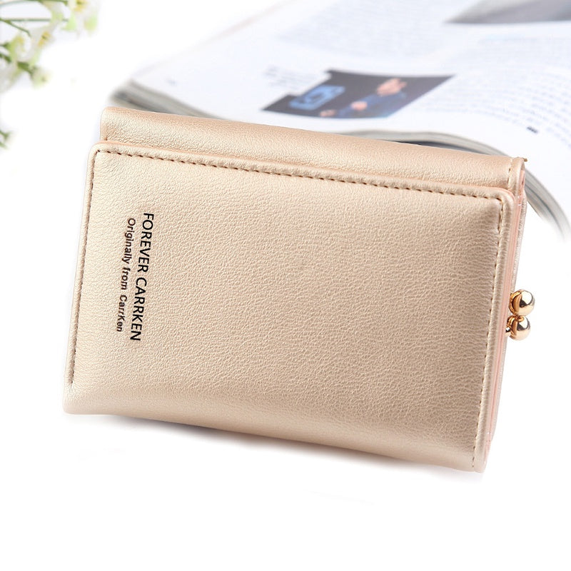 IELGY short wallet ladies small wallet Korean coin purse multi-card personalized leather bag women