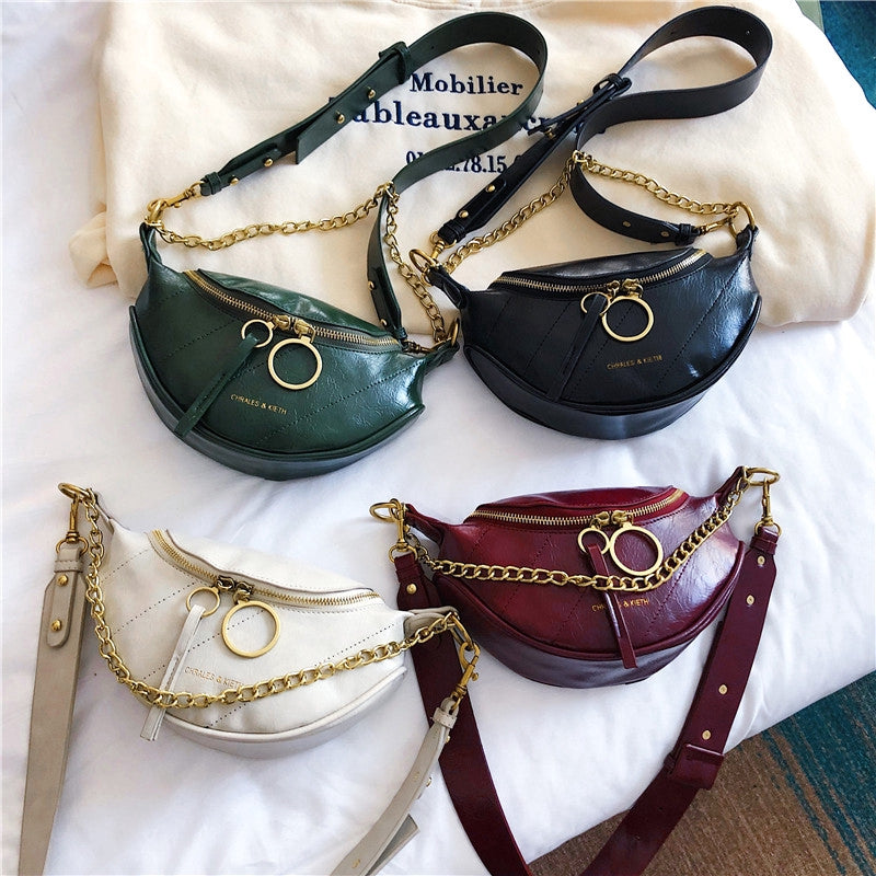 Ielgy 2020 spring and summer net red new versatile waist bag women's ins super hot fashion chest bag Single Shoulder Messenger fashion chain small bag