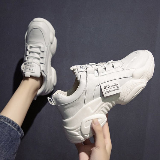 IELGY Fashion Harajuku White Platform Sneakers