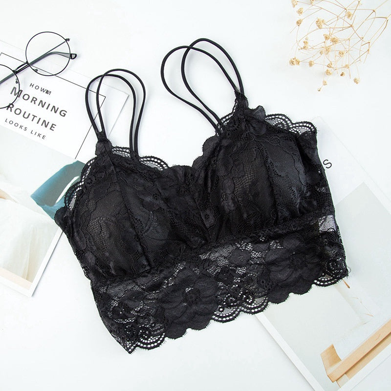 IELGY Lace beauty back sun flower wrapped chest underwear vest tube top