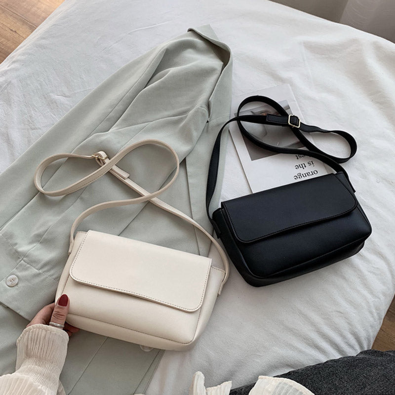 IELGY Solid color Casual All-match All-match Women's bag Trendy Black One shoulder Korean version Crossbody