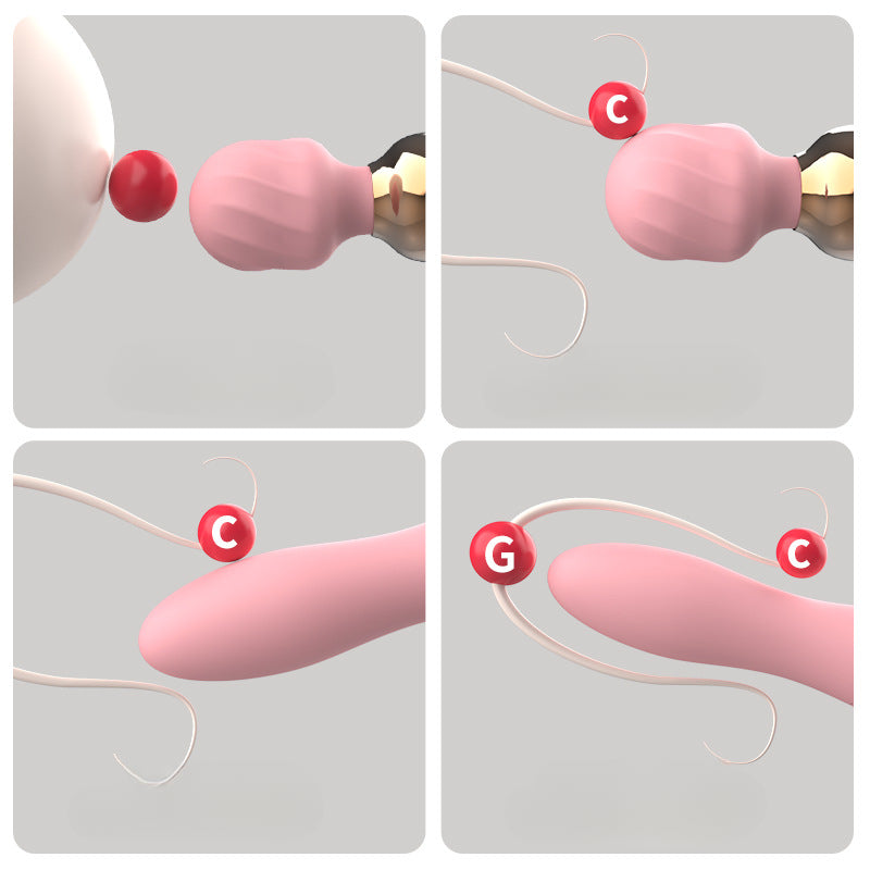 YOUTHAV Double-headed vibrator with heating and variable frequency, female masturbator, adult sex toy, sex toys, AV stick