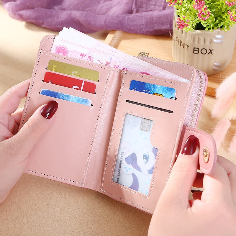 IELGY Women's Small Fragrant Style Lingge Wallet Tassel Hand Zipper Popular