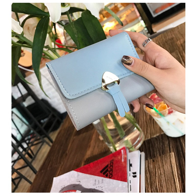 Women's wallet short section Korean version of the small fresh and lovely purse