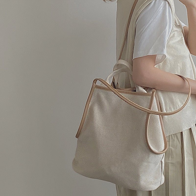 IELGY Women's bag all-match shoulder portable fashion large capacity cloth retro casual bucket