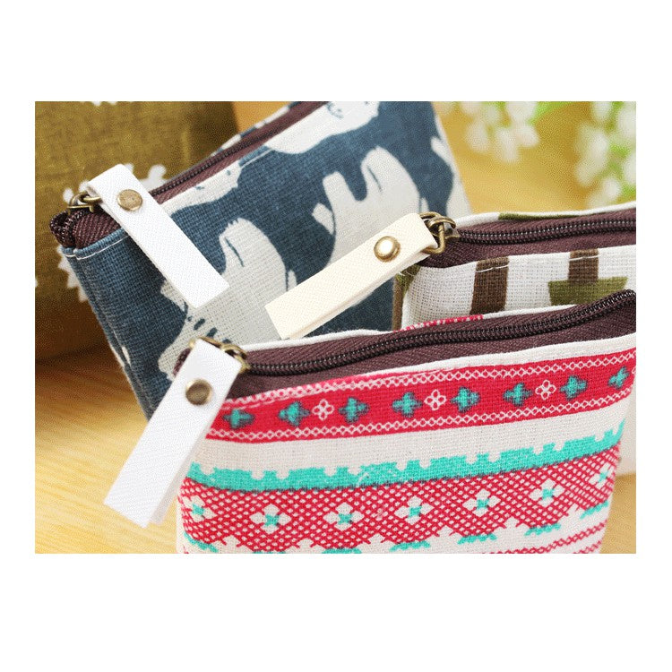 IELGY Cotton and linen retro coin purse coin pack card package
