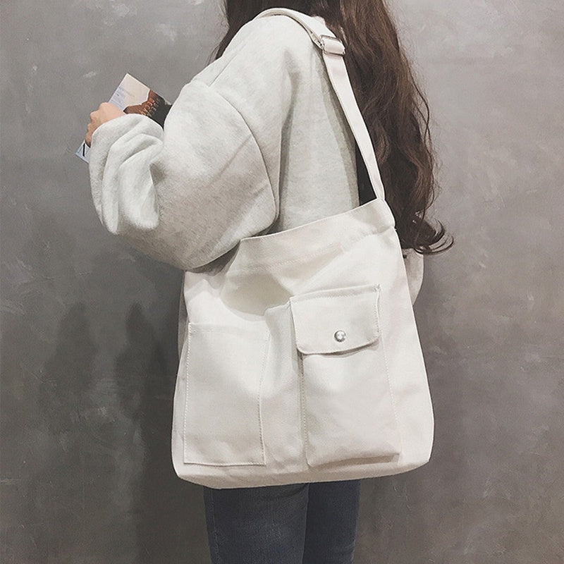 IELGY simple pocket canvas messenger bag for class