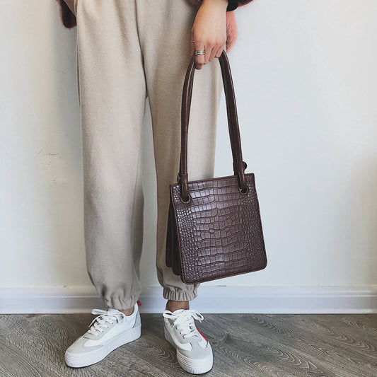 IELGY Vintage Crocodile Multi-Shoulder Shoulder Crossbody Bag
