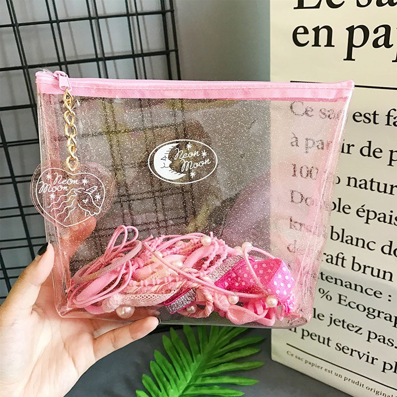 Transparent PVC jelly cosmetic bag wash