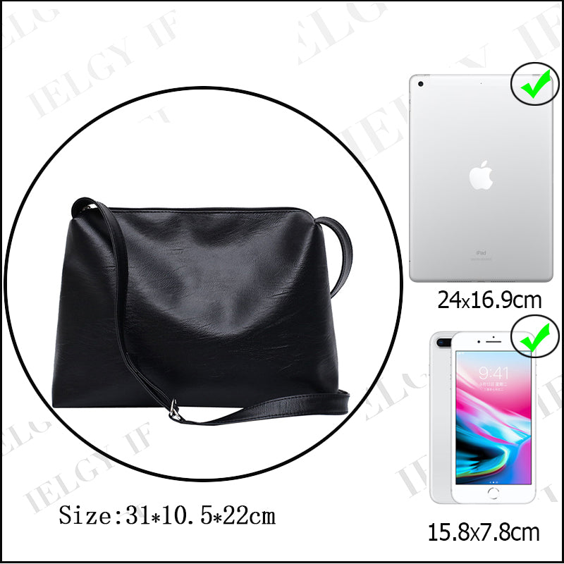 IELGY fashion versatile shoulder bag postman Korean version Hong Kong style large capacity cool messenger solid color