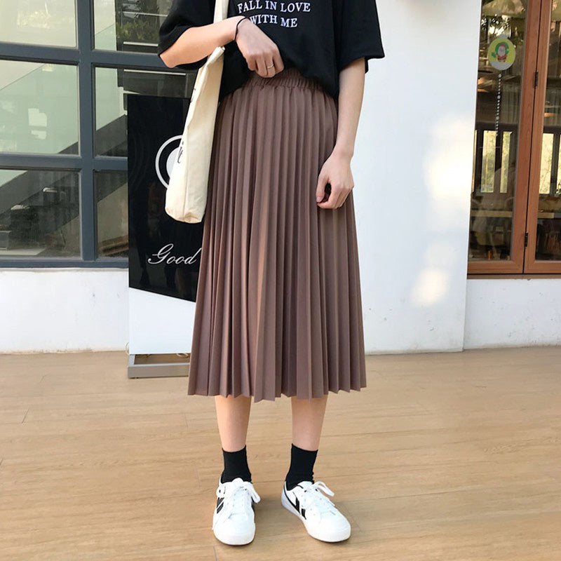 IELGY Women's Vintage A-Line High Waist Pleated Skirt