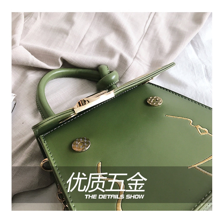 IELGY Fashion Embroidered Handbag Chain Single Shoulder Crossbody Bag