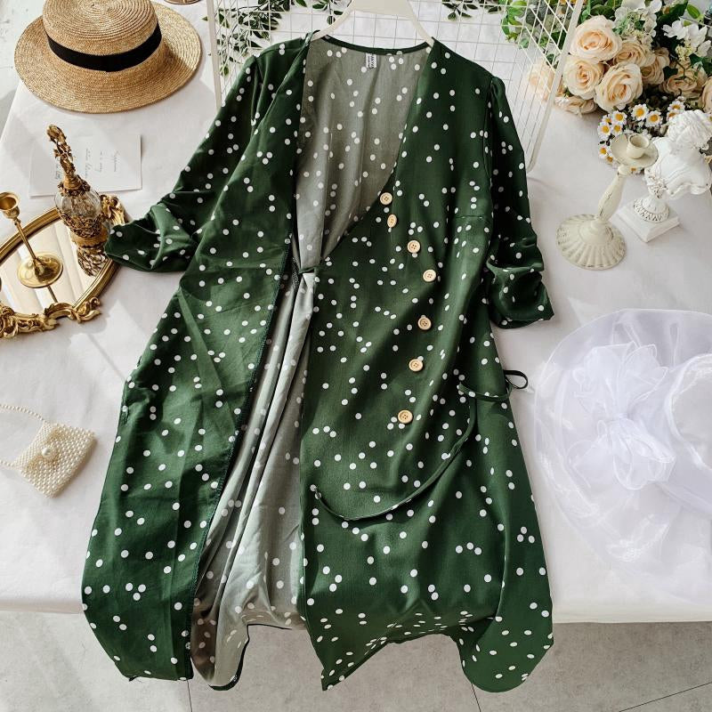 IELGY V-neck design pleated dress
