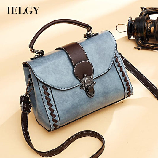IELGY fashion wear-resistant rivet messenger handbag retro