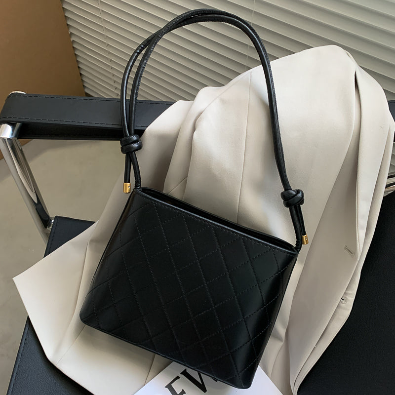 IELGY Women's bag solid color Retro All-matching one shoulder underarm bag rhombus popular fashion crossbody