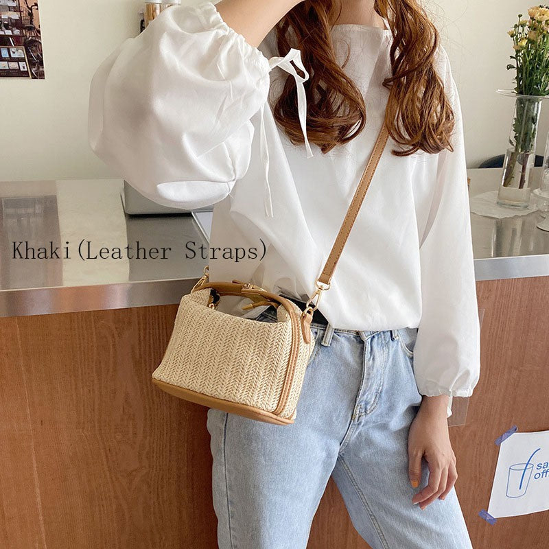 IELGY Straw handbag fashion hand bag female bag tide all-match one-shoulder diagonal bag