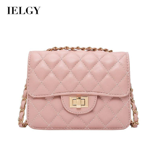 IELGY chain fashion all-match one shoulder solid color Women's messenger bag commuter soft surface White